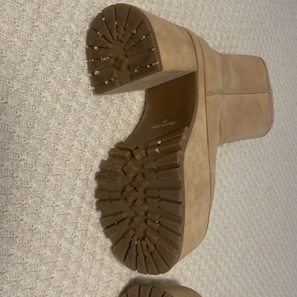Free People Montreal Platform Boot Suede Natural Tone Size 37 - Picture 4 of 8